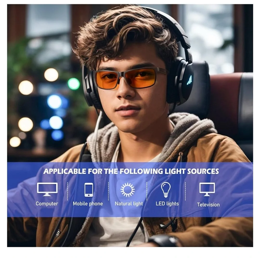 Black and Orange Computer Eyewear Glasses